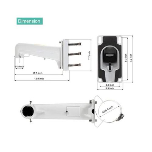 DS-1602ZJ-Pole Vertical Pole Mount Bracket for Hikvision Speed Dome Camera