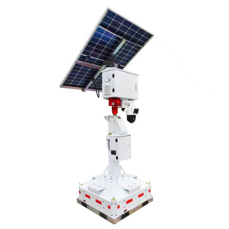 Solar Powered CCTV Light Tower with hikvision 8mp ColorVu Ip Camera