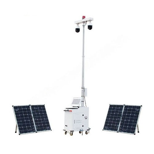 Solar Power Mobile Security Trailer Construction Site Monitoring Cctv Camera Tower