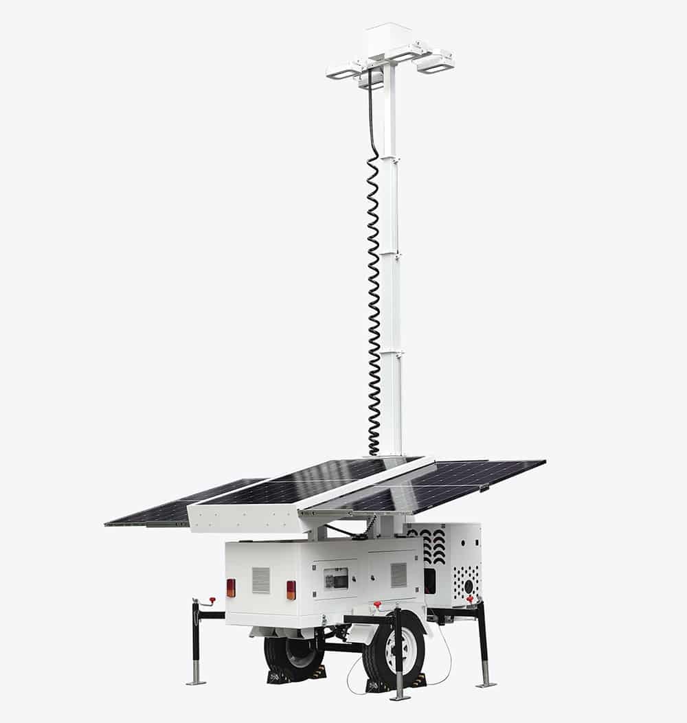 Smart AI Mobile Solar Power Rapid deployment CCTV Lighting Tower Trailers For construction Site - 副本